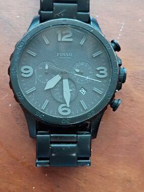 Fossil All-Black Chronograph Stainless Steel Watch